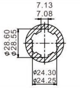 Agriculture 1-1/8″ Z6 Pto Spline Shaft