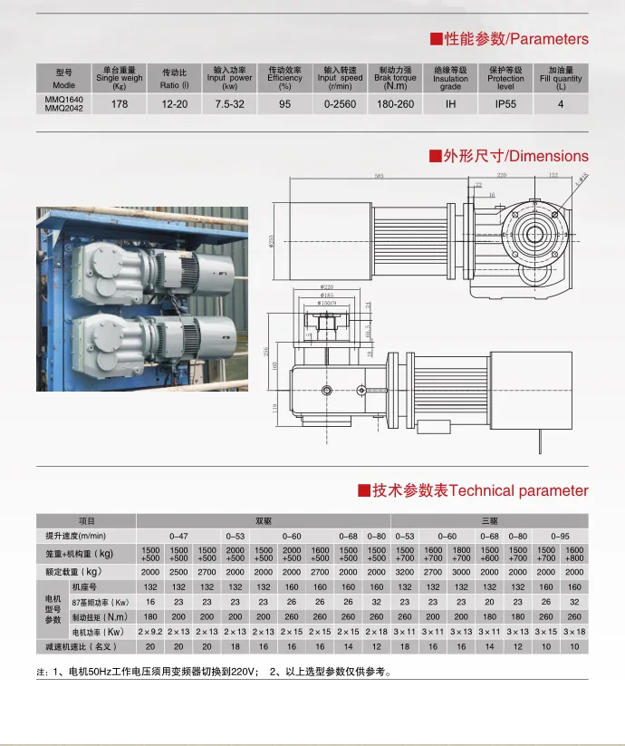 High Efficiency Frequency Conversion Motor Servo Brushless Gate Valve Worm Reduction Unit Center Dictance Freight Elevators and Scissor Lift Platform