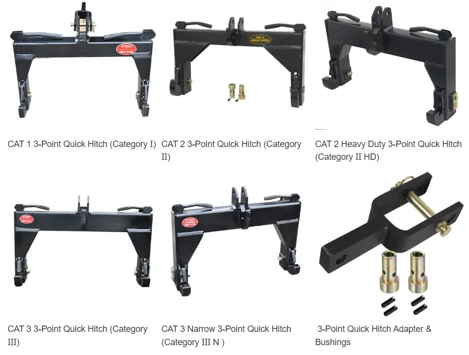 Agri Adjustable Category Cat 1 2 3 3-PT Tractor Quick Attach 3 Point Quick Hitch for John Deere Kubota with Adapter