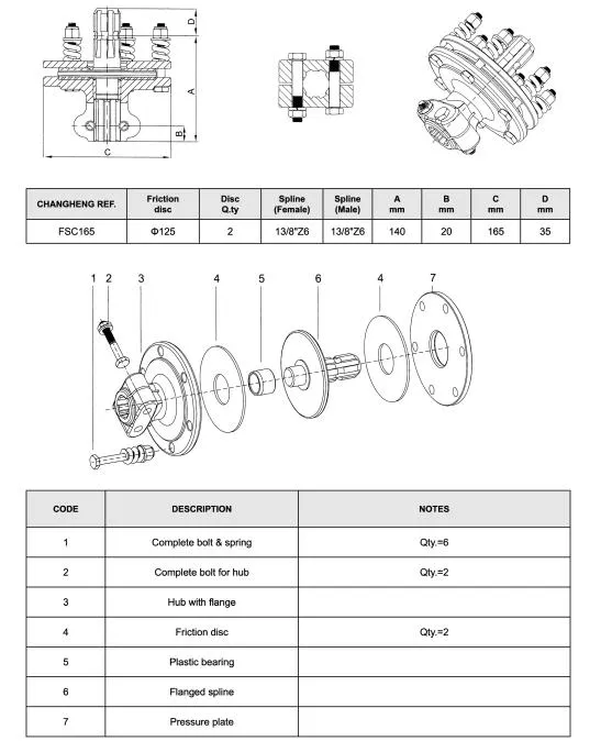 Transmission Clamp-Bolt Riction Clutch Flexible Pto Torque Limiter Coupling for Agricultural Pto Shaft