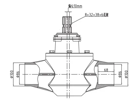 T Series Small Marine Double Shaft Right Angle Spiral Bevelsteering Gears Gearbox Gear Beater Middle Box