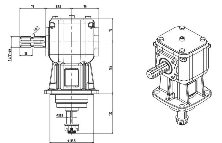 Agricultural Pto Tractor Gearbox Drive Shaft Machines for Rake Baler 7HP Petrol Power Weeder Gear Tractor Truck Car Agricultural Farm Manufacture
