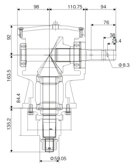Agricultural X30 1: 1.47 540 Rpm Lawn Mower Gearbox