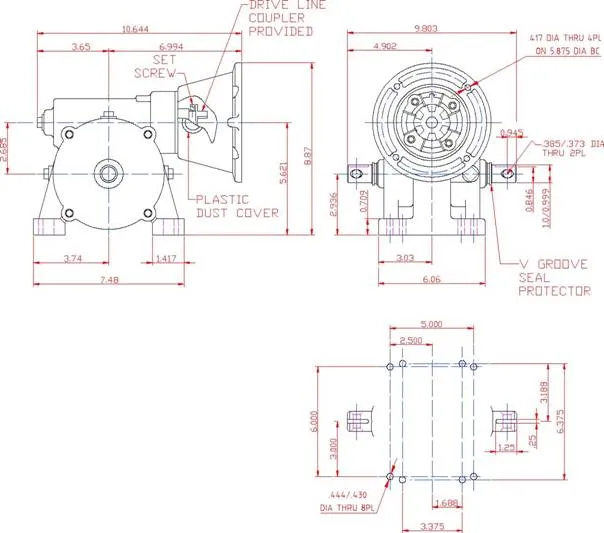 Agricultural Sealing Dust-Proof Center-Dive Aluminum Gear Box of Irrigation System