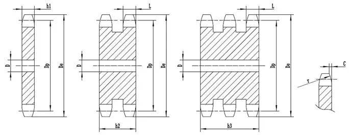 Duplex Plate Wheel Standard Chain Type B 06b 04b 05b 28b-2 Standard Double Strand Sprockets