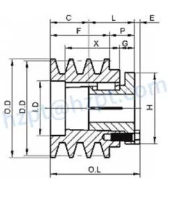 3tc Series Cast Iron Sheaves with Split Taper Bushings for Use with All C Section Belts