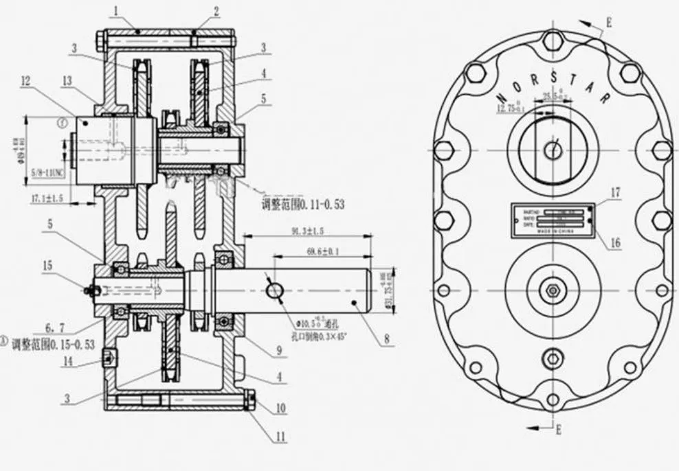 Ep908324 Bevel Miter 3 HP 16-20nm Agricultural Chain Sprockets Gearbox