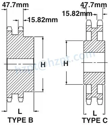 16b-2 Metric Roller Chain Wheel Finished Bore Sprocket B-Hub