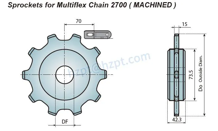 Plastic Sprockets & Idler Wheels for Multiflex Chain 1700 Series 1175 2700