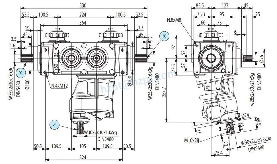 Agricultural 580 Rpm L170-B Corn Headers Gearbox